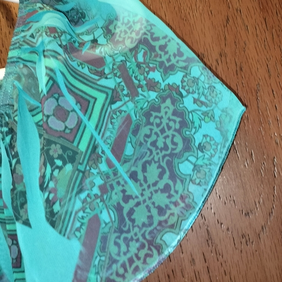 Turquoise Rue 21 sheer blouse - Picture 3 of 8